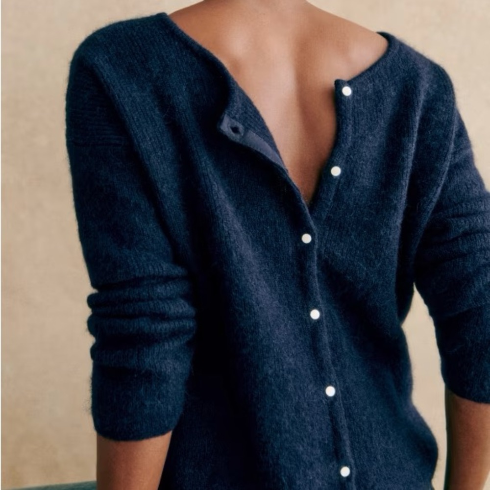 Sezane Gaspard Cardigan in Navy